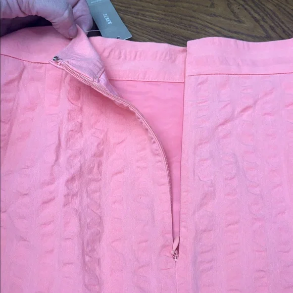 J Crew Coral Cotton Faux Wrap Skirt BNWT - Picture 8 of 12